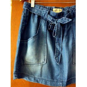 Cloth & Stone Chambray Denim Blue Mini Skirt